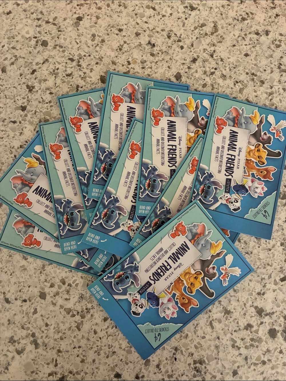 Disney Animal Friends Trading Cards - 10 new packs Stitch Mickey Nemo Dumbo
